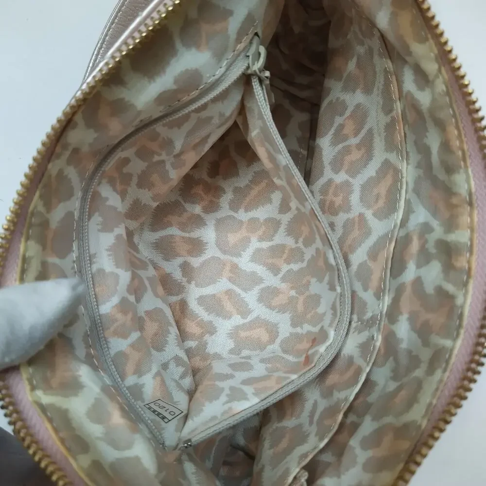 Rebecca Taylor Metallic Gold Leather Quilted Zipper Hobo Shoulder Bag - NWoT